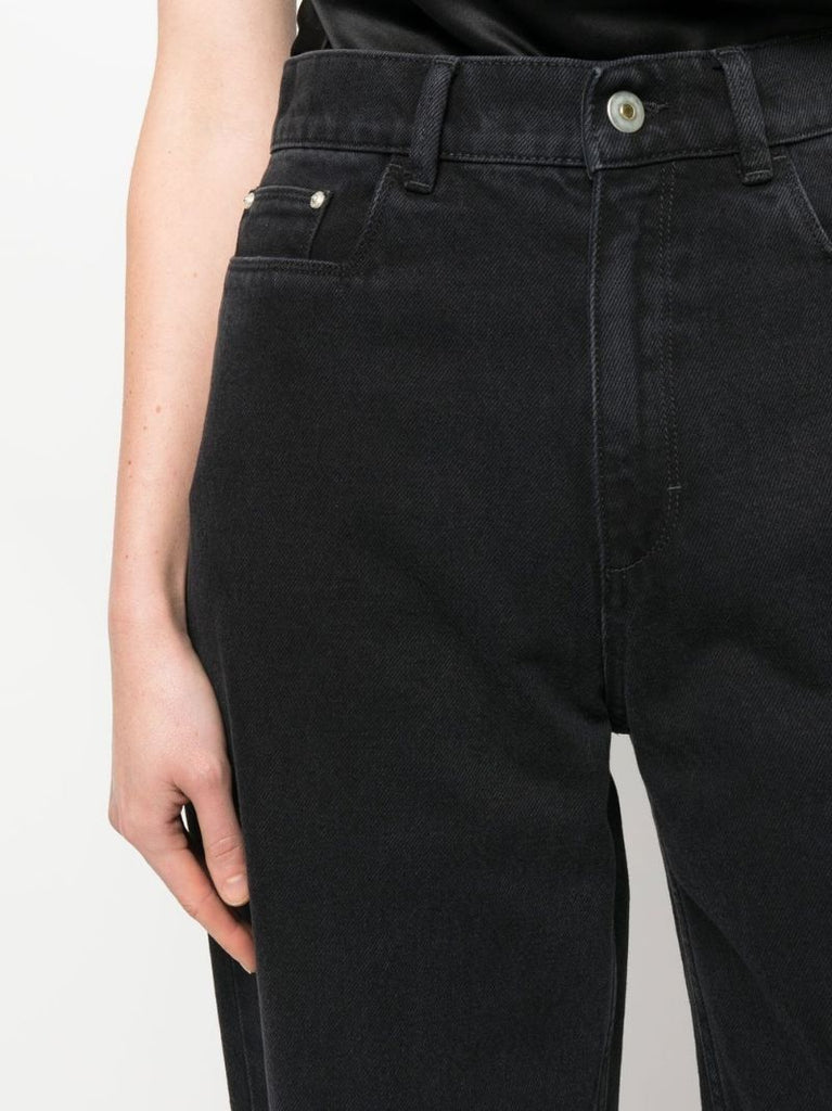 Black Chamomile Barrel-leg Jeans