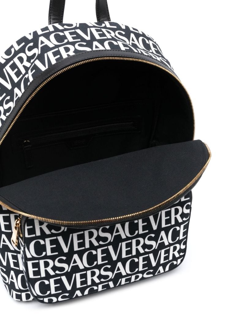 Black and White Logo Print Backpack