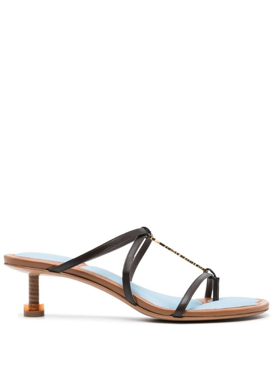 Brown Les Sandales Basses Pralu 43 Leather Sandals
