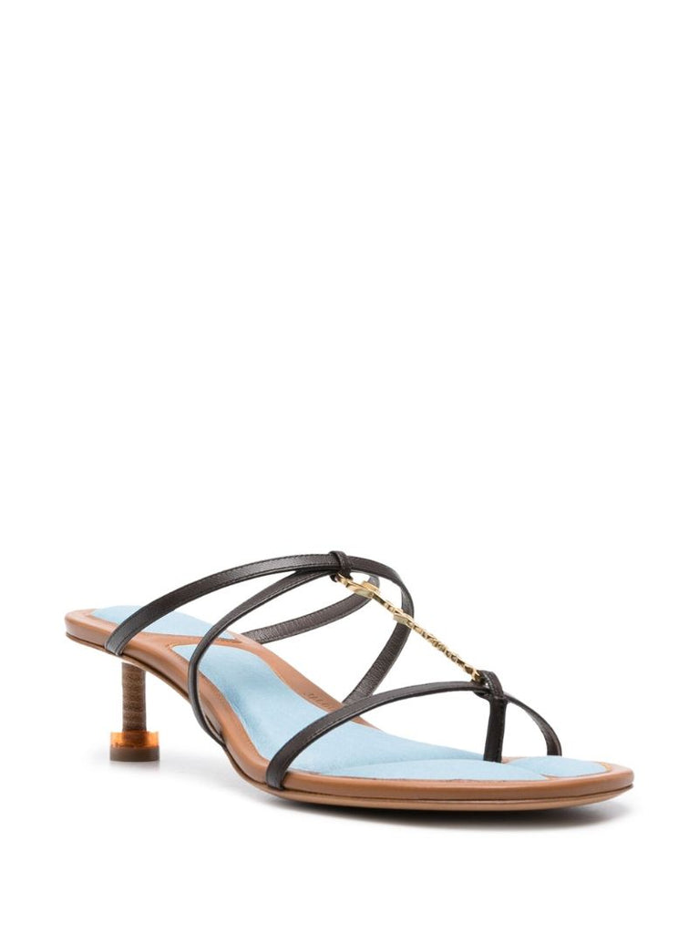 Brown Les Sandales Basses Pralu 43 Leather Sandals