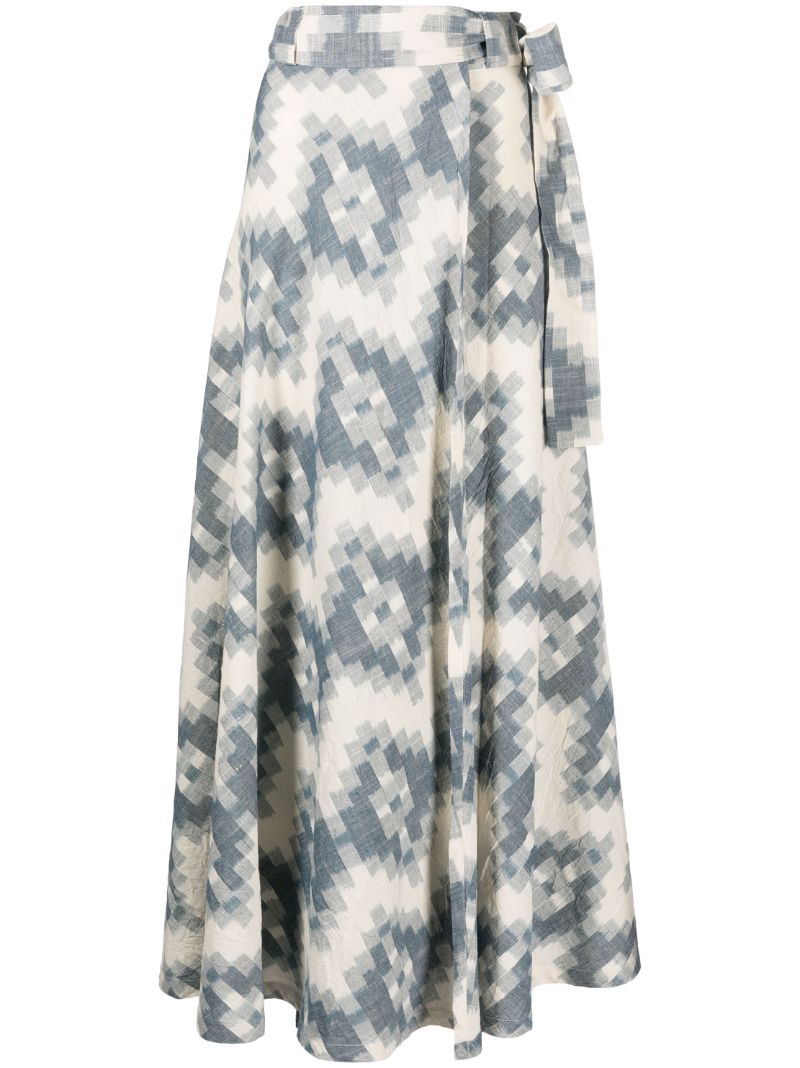 Blue Tie Maxi Skirt