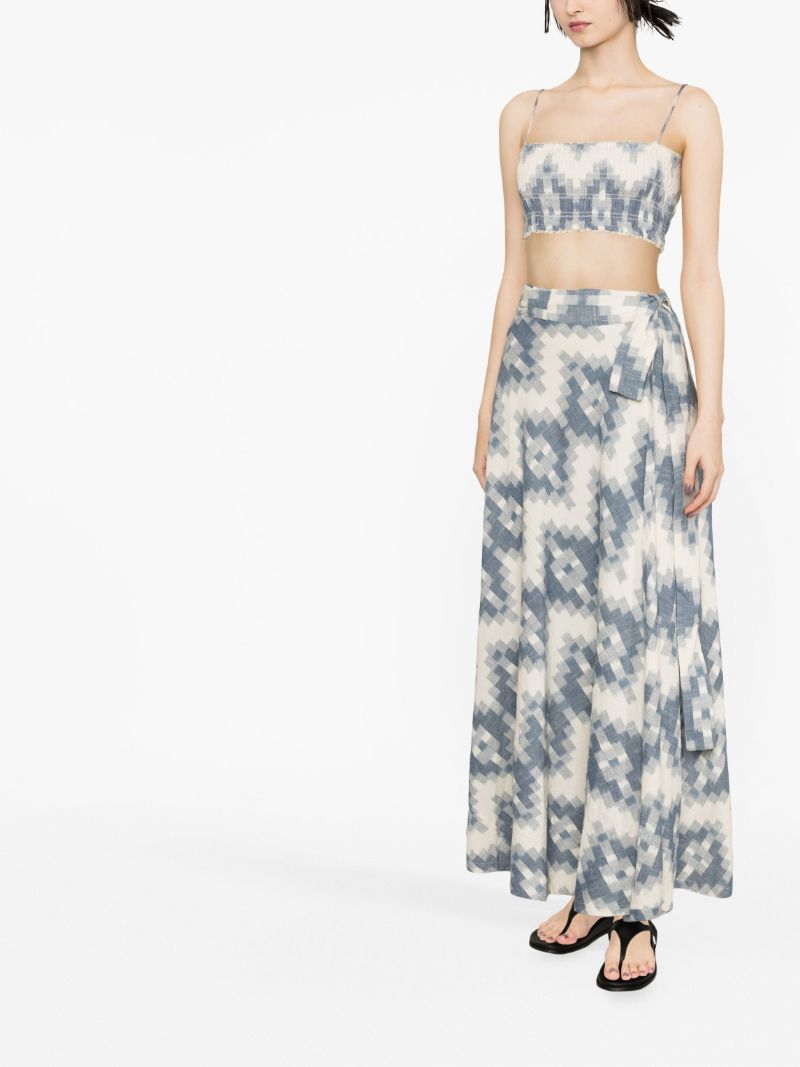 Blue Tie Maxi Skirt