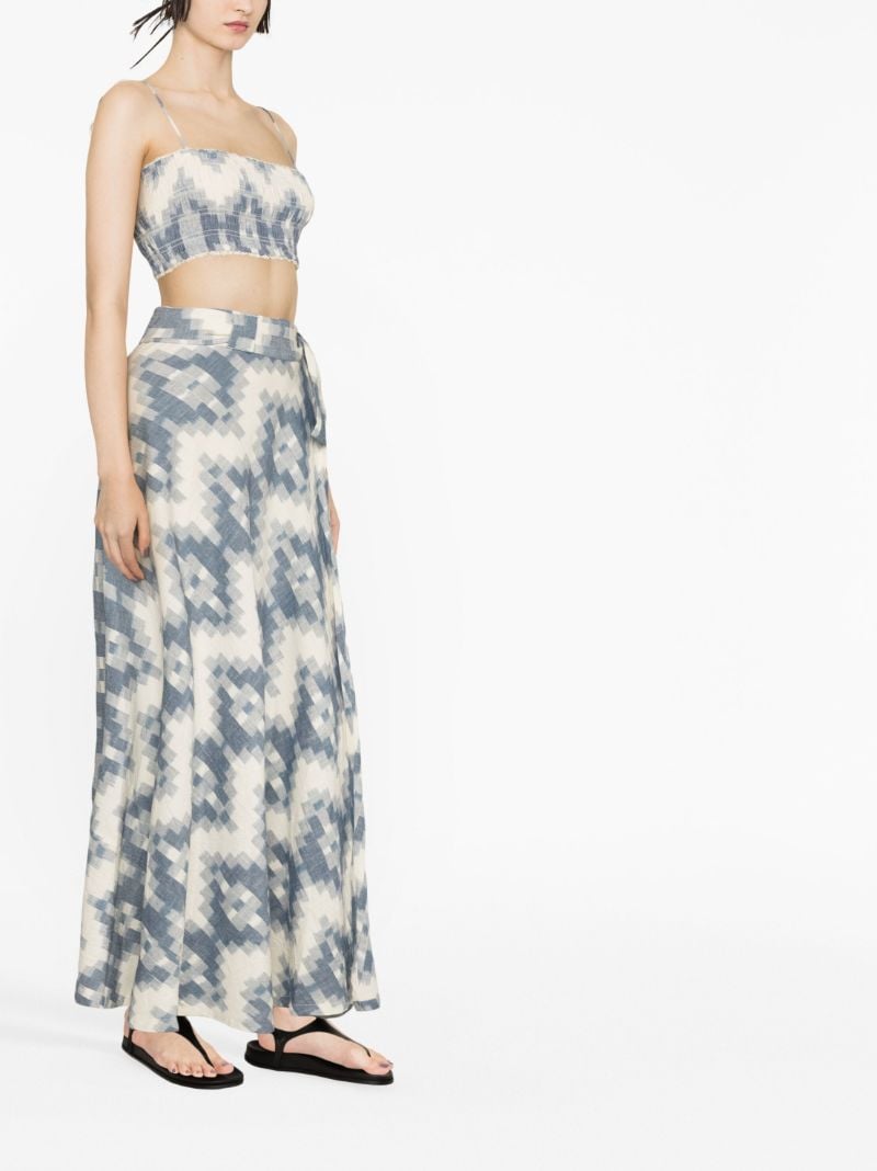 Blue Tie Maxi Skirt