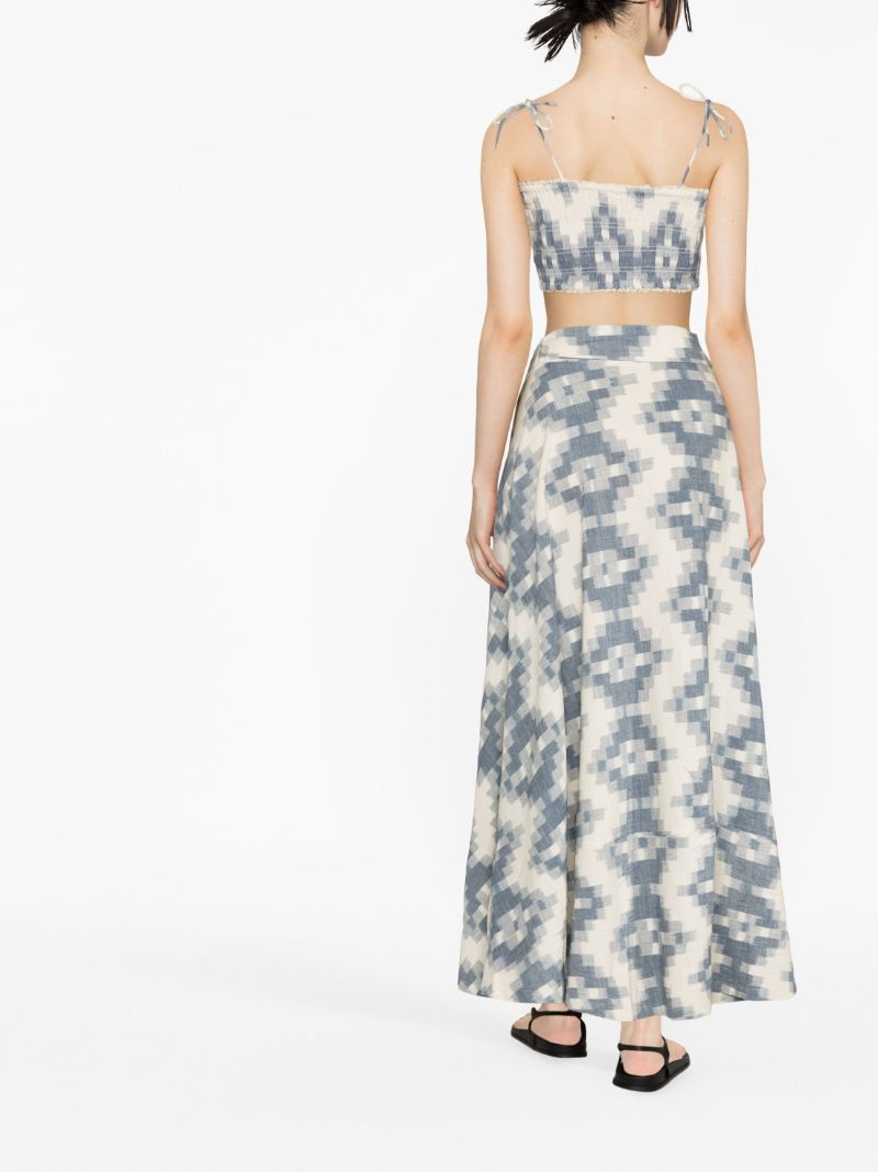 Blue Tie Maxi Skirt