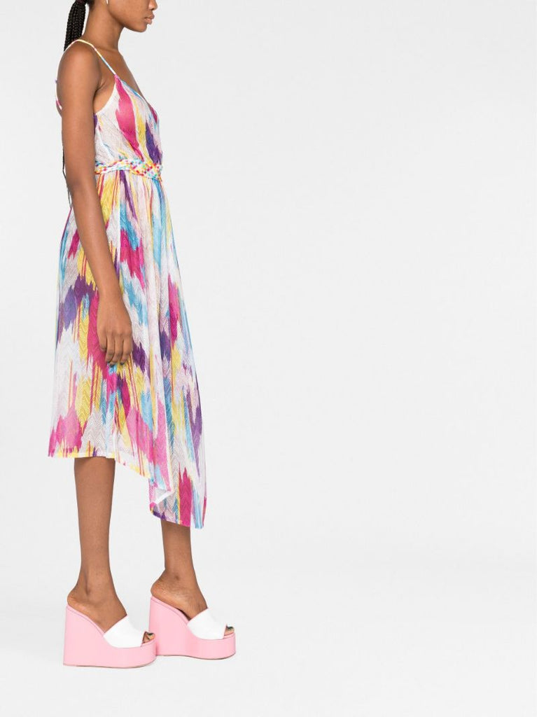 White Printed Midi Dress