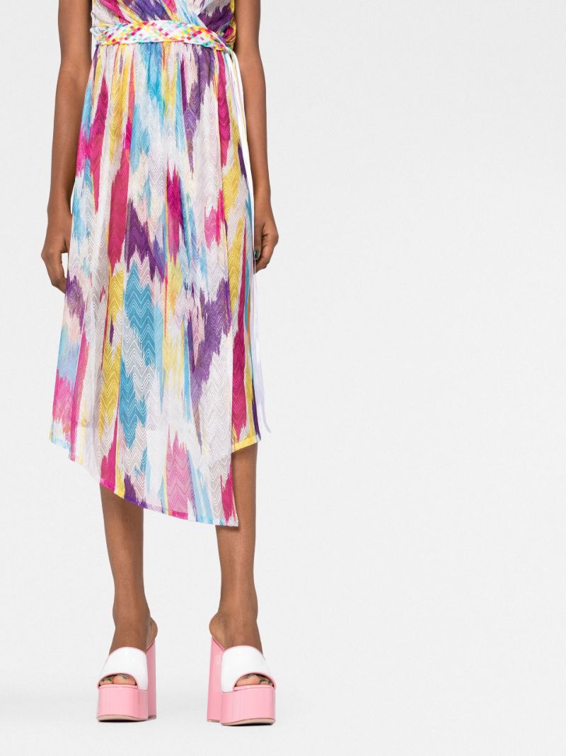 White Printed Midi Dress