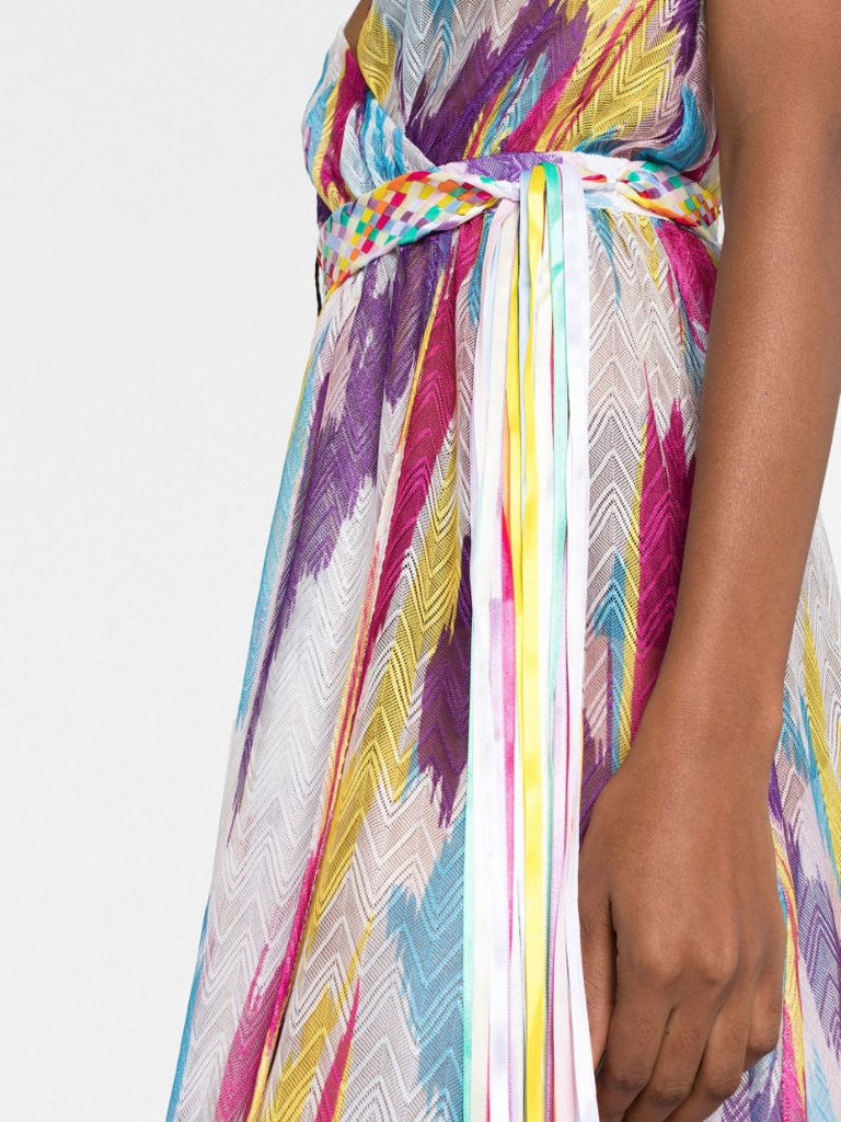 White Printed Midi Dress