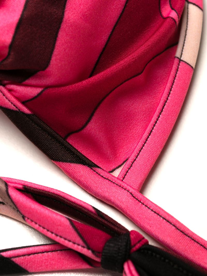 Pink Marmo-print Bikini Top