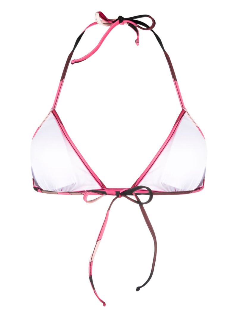 Pink Marmo-print Bikini Top