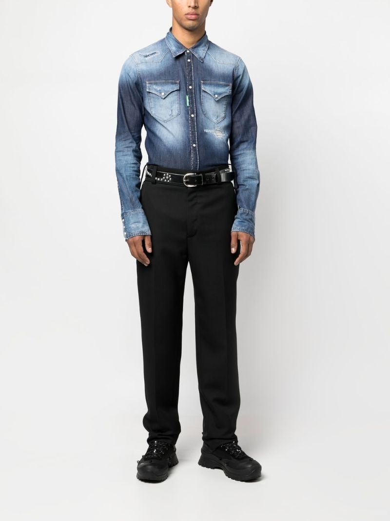 Blue Acid Wash Denim Shirt