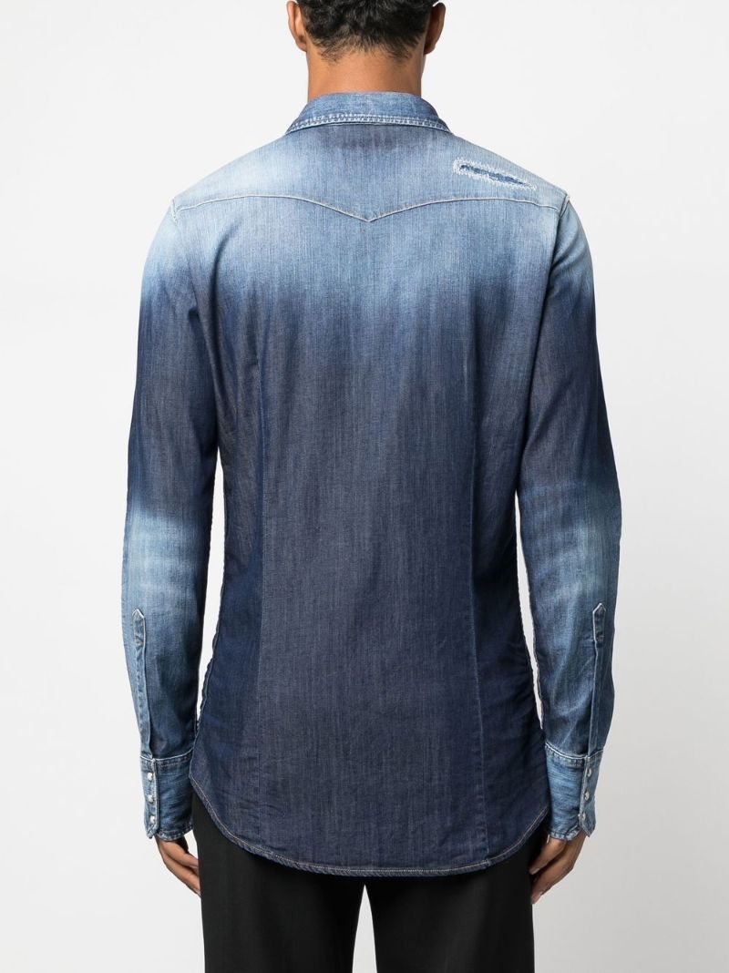 Blue Acid Wash Denim Shirt