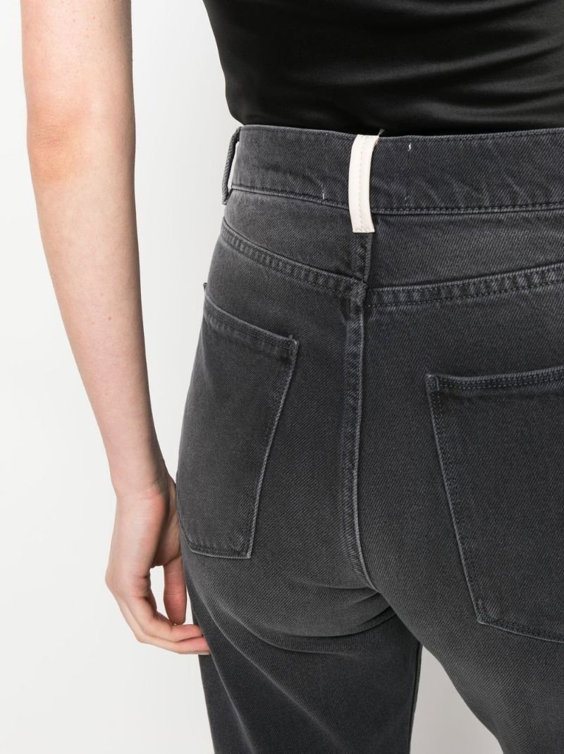 Grey High-waisted Straight-leg Jeans