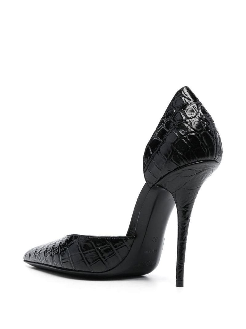 Black 110 Mock Croc Pumps