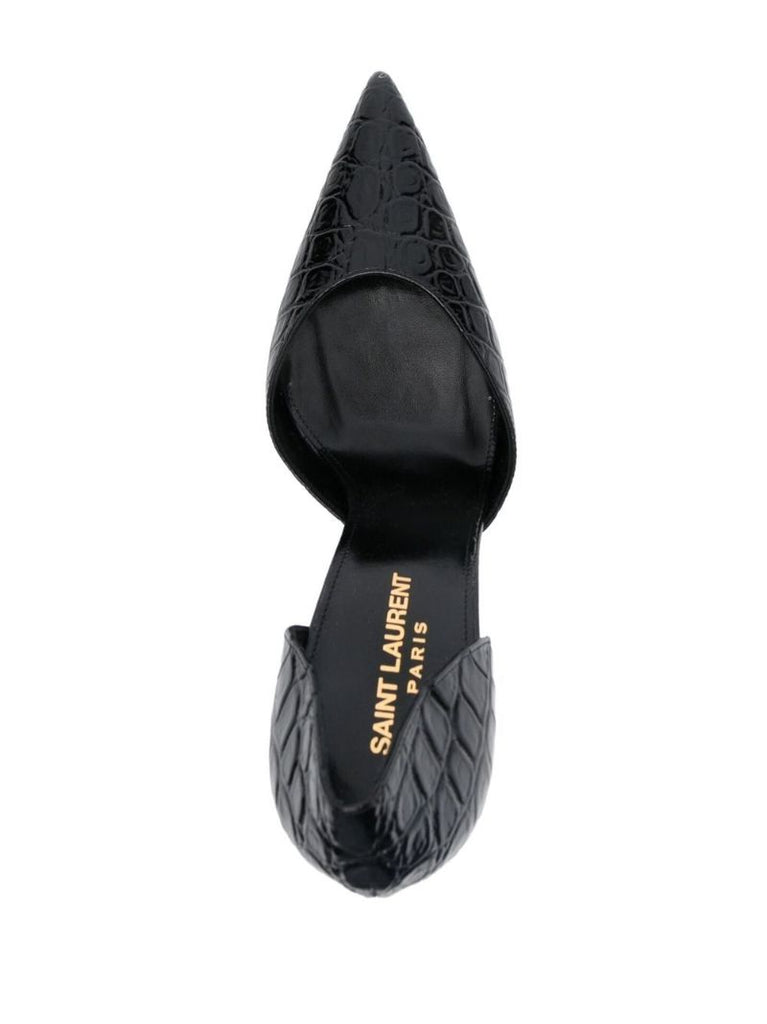 Black 110 Mock Croc Pumps