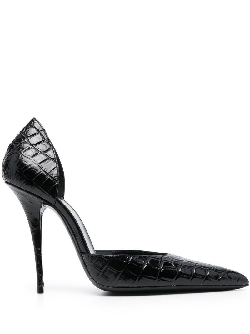 Black 110 Mock Croc Pumps