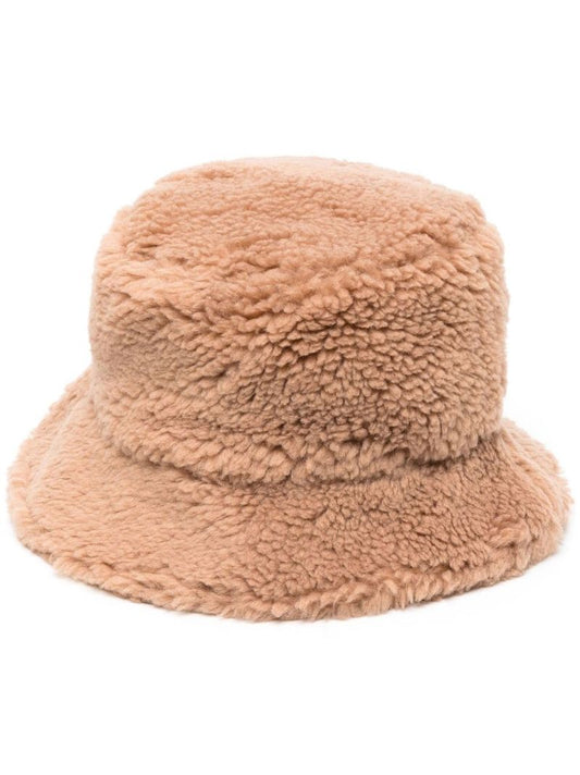 Neutral Faux Fur Bucket Hat