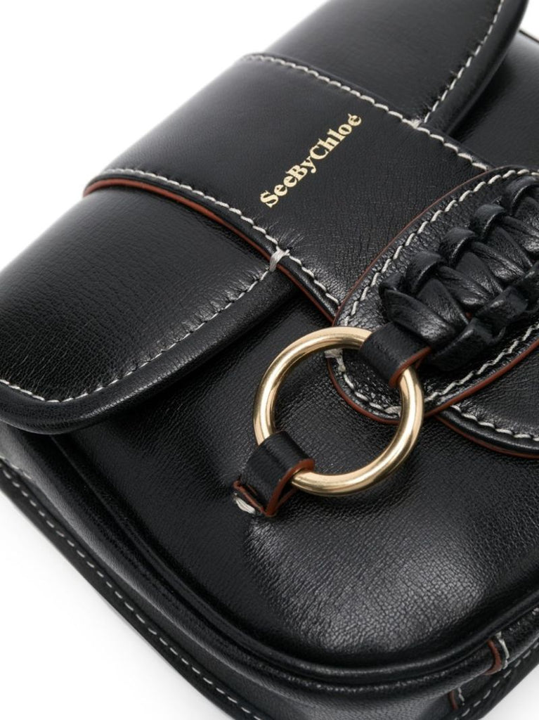 Black Saddie Leather Shoulder Bag