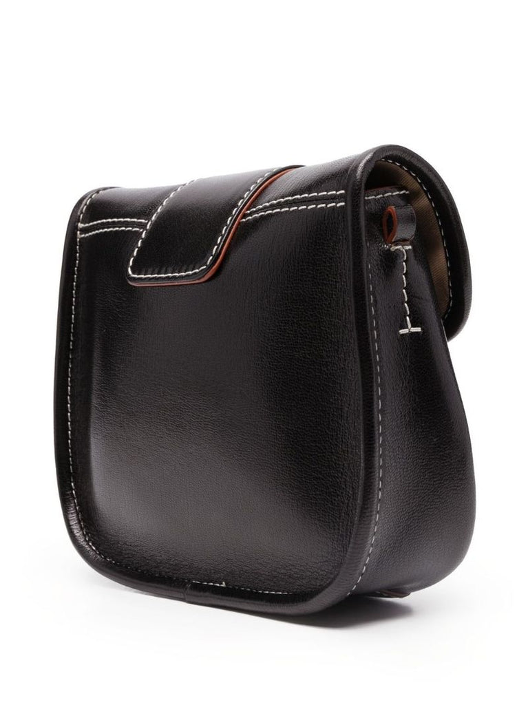 Black Saddie Leather Shoulder Bag