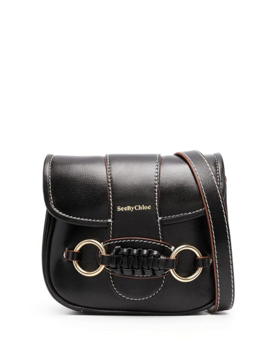 Black Saddie Leather Shoulder Bag