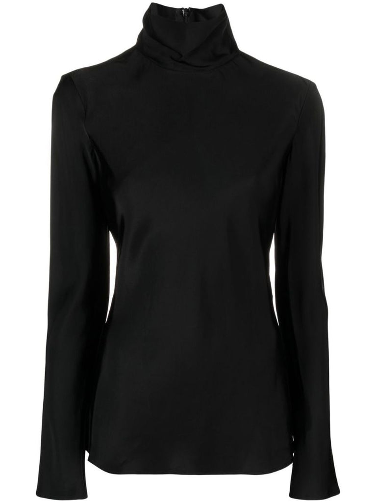 Black Roll-neck Top