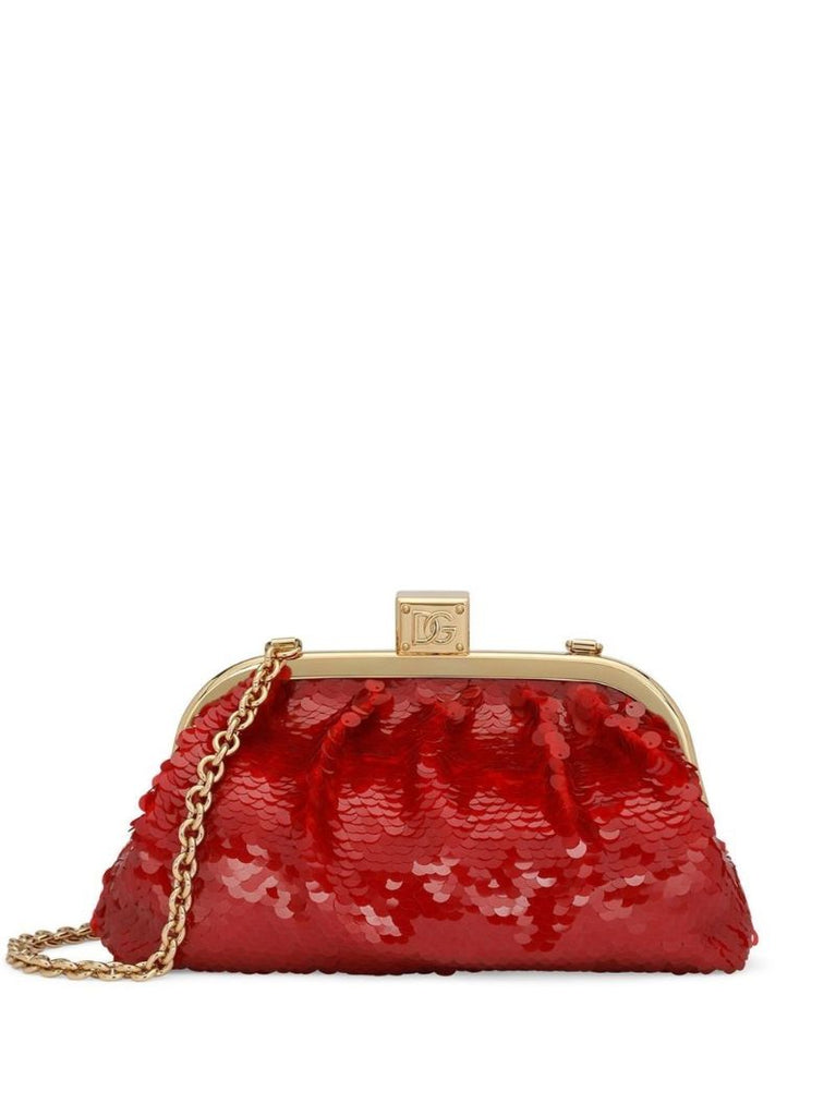 Red Sequin Clutch Bag