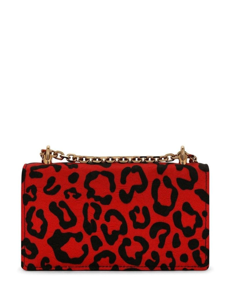 Red Brocade Dg Leopard Print Mini Bag
