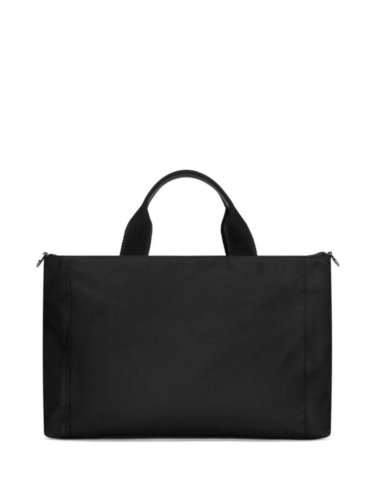 Black Logo Print Tote Bag