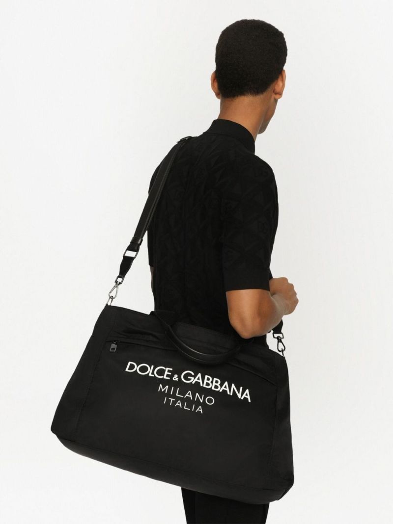 Black Logo Print Tote Bag