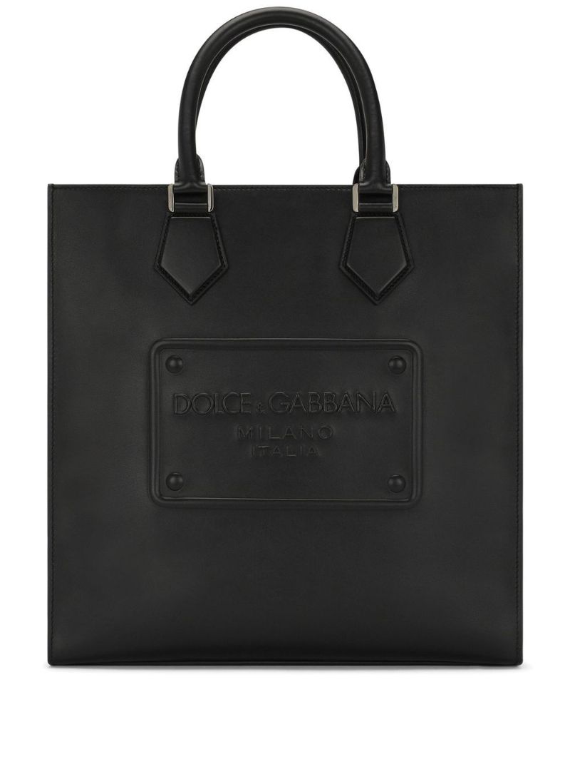 Black Raised Dg Logo Tote Bag