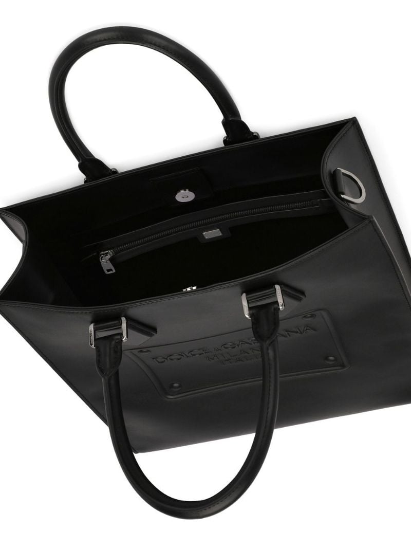 Black Raised Dg Logo Tote Bag