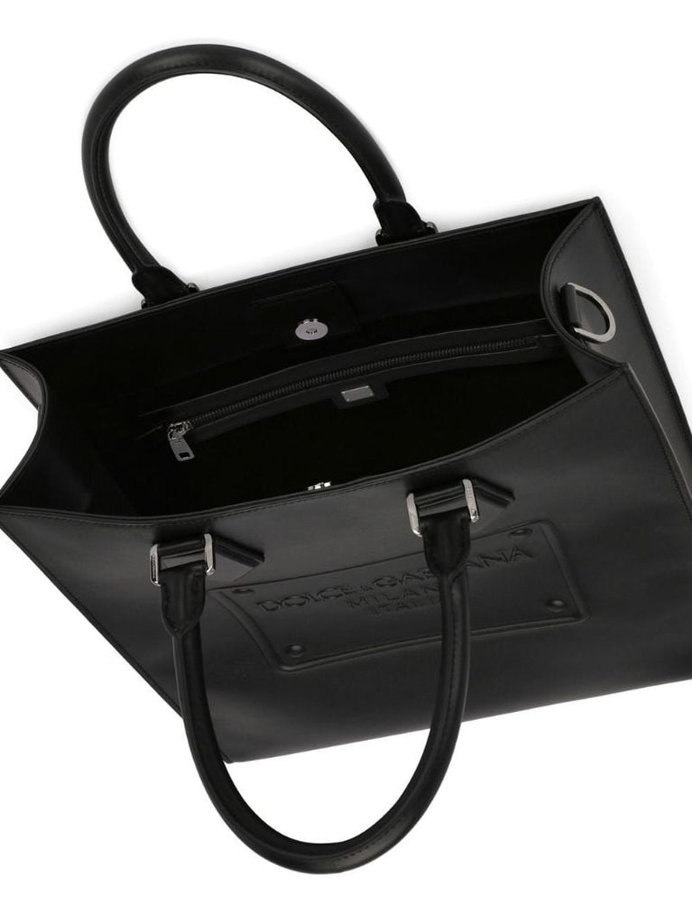 Black Raised Dg Logo Tote Bag