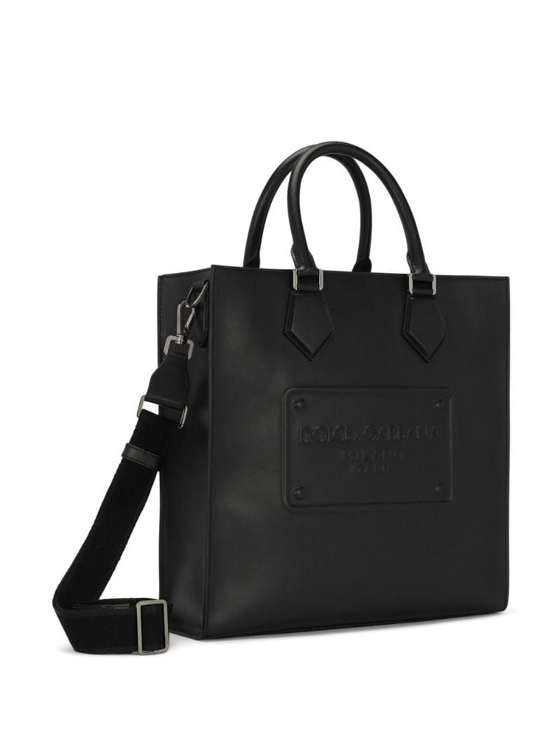 Black Raised Dg Logo Tote Bag