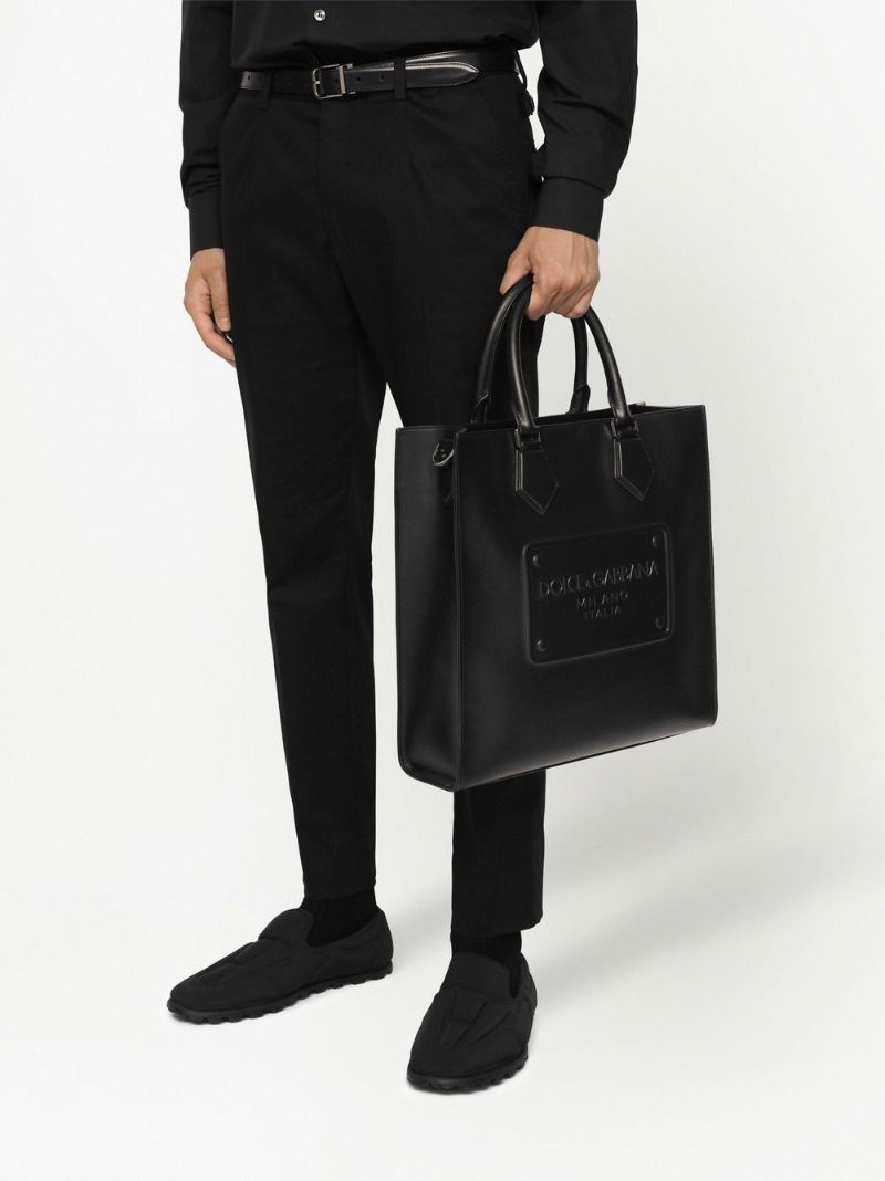 Black Raised Dg Logo Tote Bag