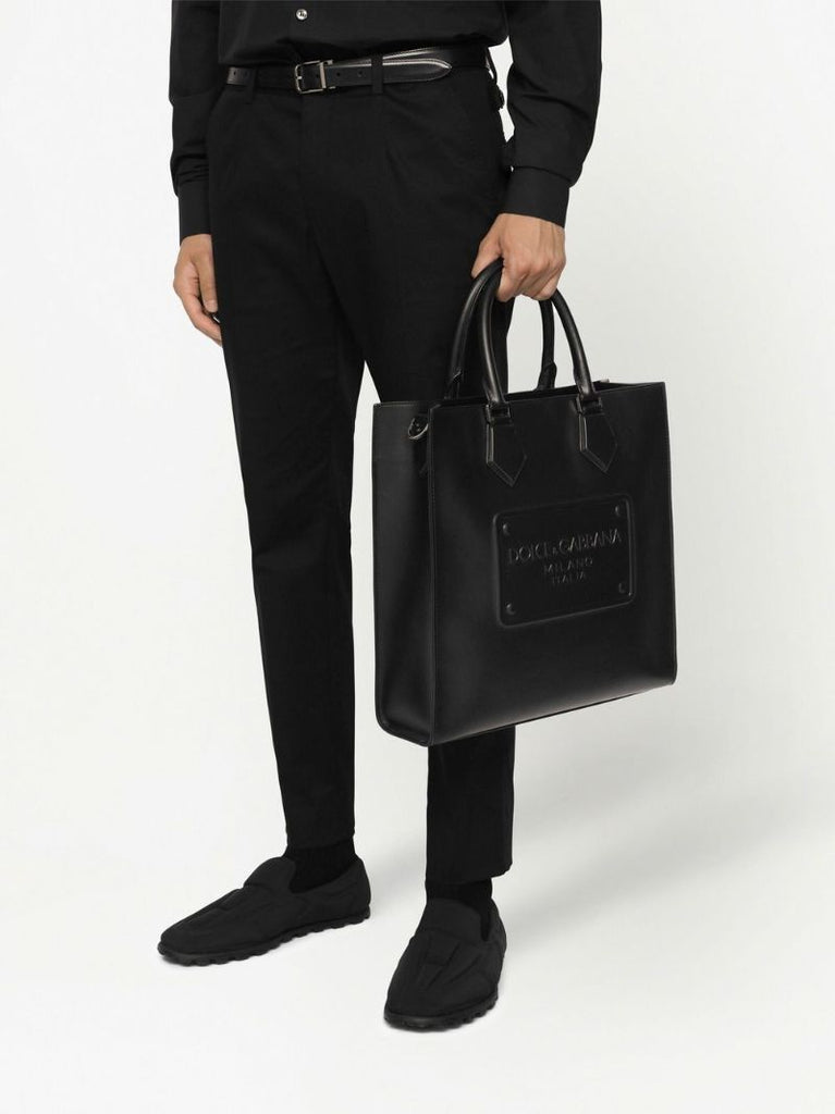 Black Raised Dg Logo Tote Bag