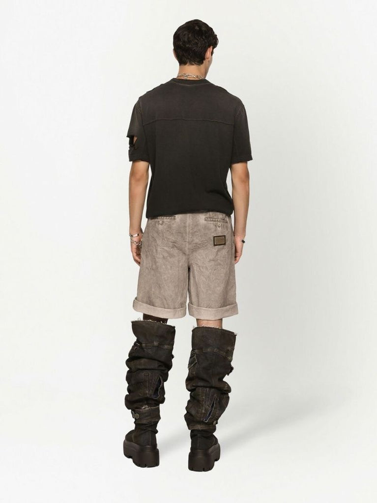 Black Re-edition Print Distressed Cotton T-shirt