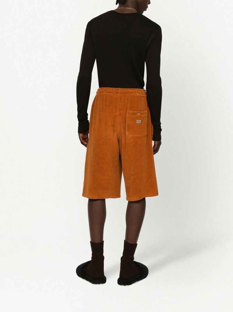 Orange Logo Plaque Cotton-terry Shorts