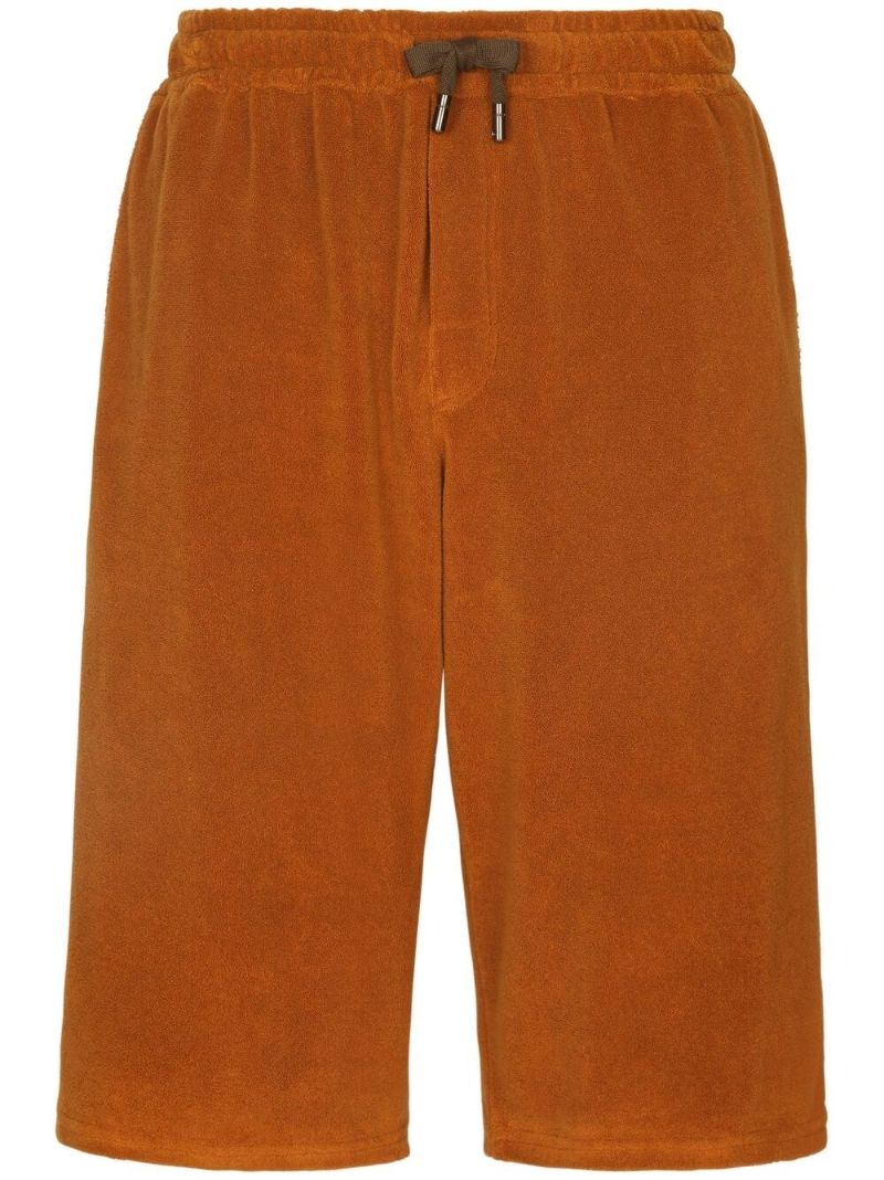 Orange Logo Plaque Cotton-terry Shorts
