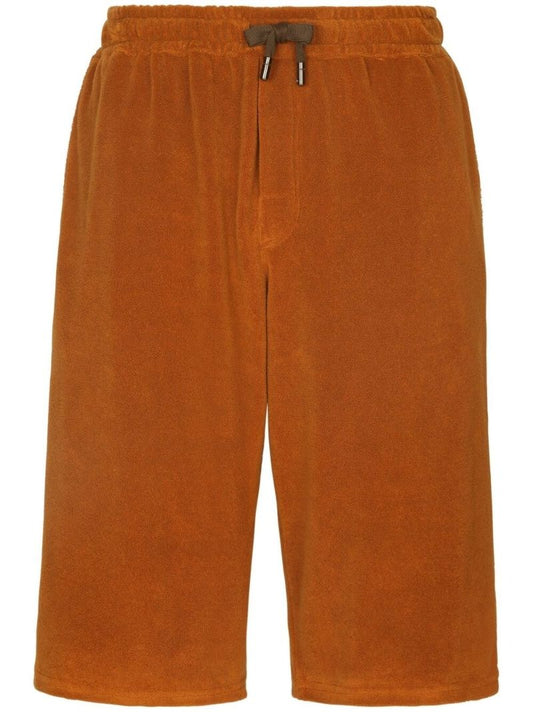 Orange Logo Plaque Cotton-terry Shorts