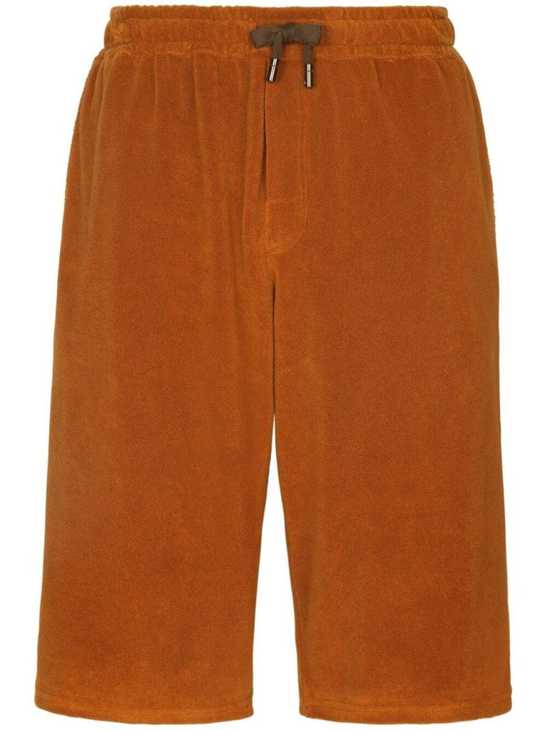 Orange Logo Plaque Cotton-terry Shorts