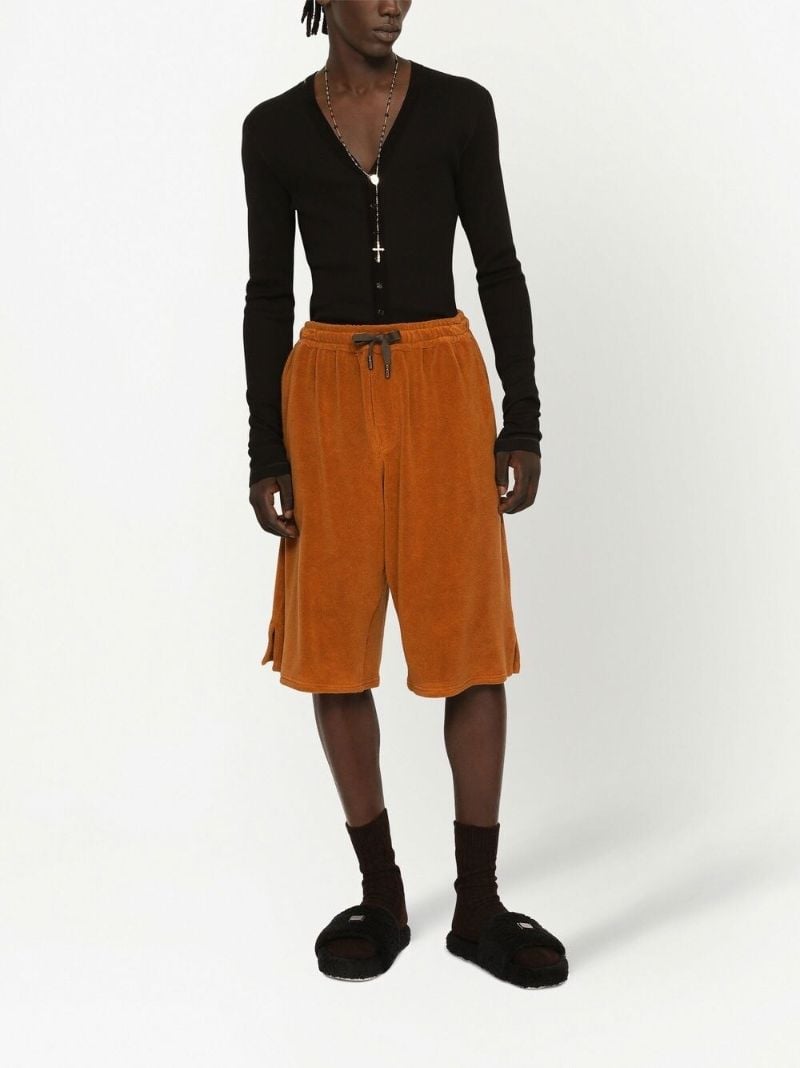 Orange Logo Plaque Cotton-terry Shorts