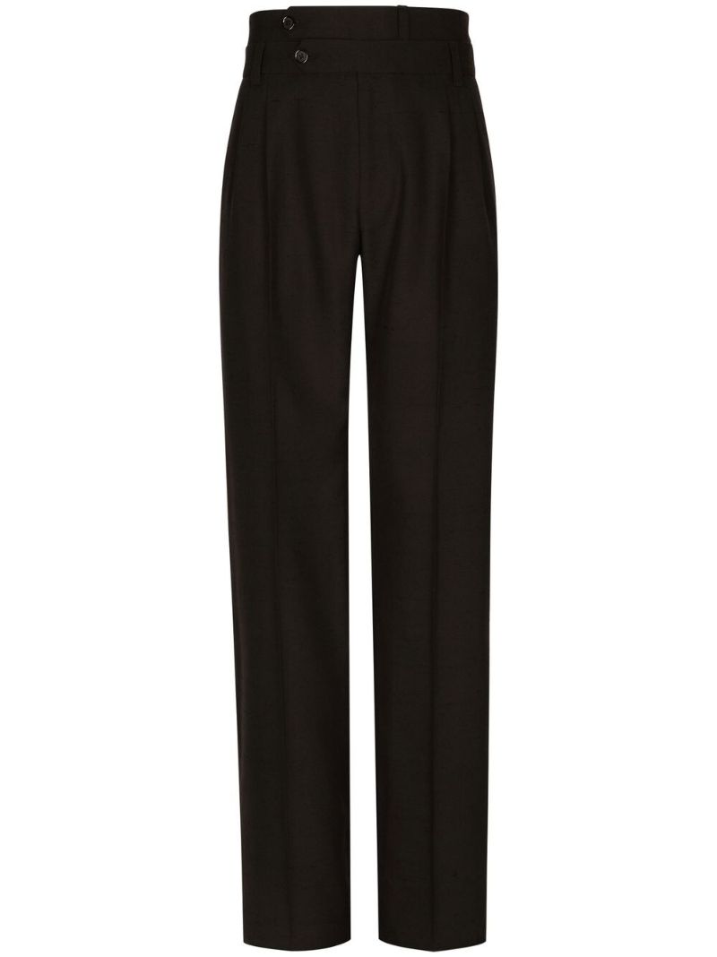 Black Double-waisted Tailored Trousers