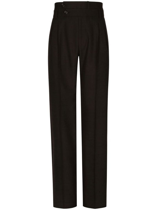 Black Double-waisted Tailored Trousers