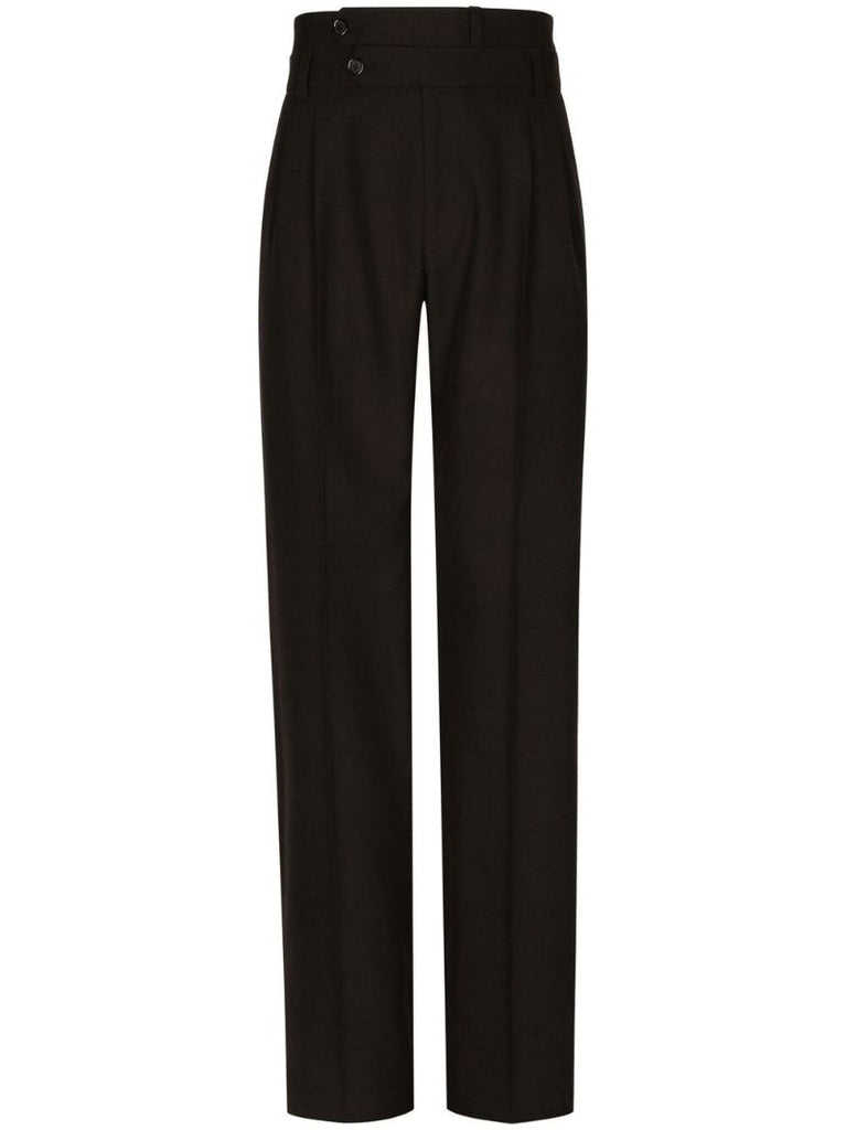 Black Double-waisted Tailored Trousers