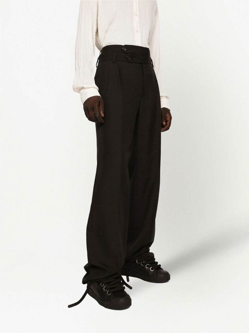 Black Double-waisted Tailored Trousers