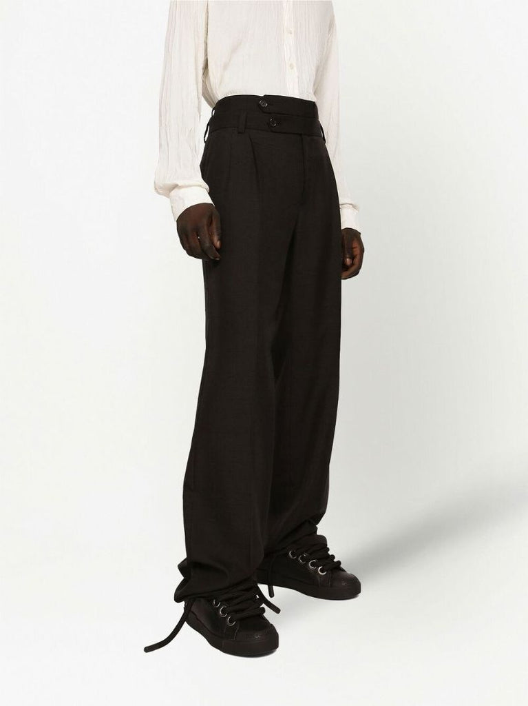 Black Double-waisted Tailored Trousers
