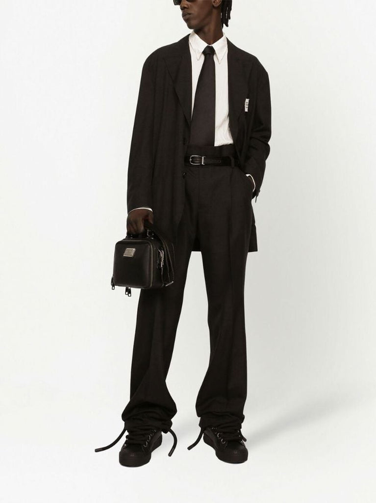 Black Double-waisted Tailored Trousers
