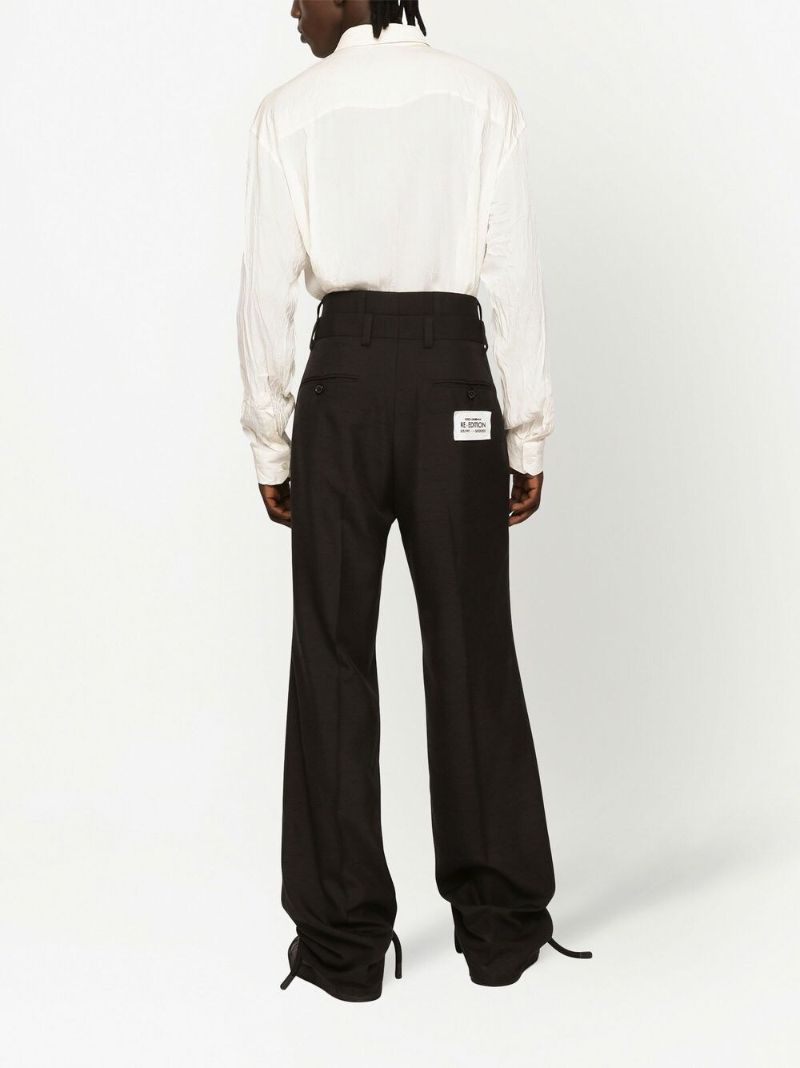 Black Double-waisted Tailored Trousers