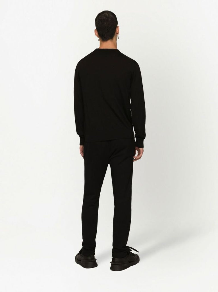Black Logo Jacquard Sweater