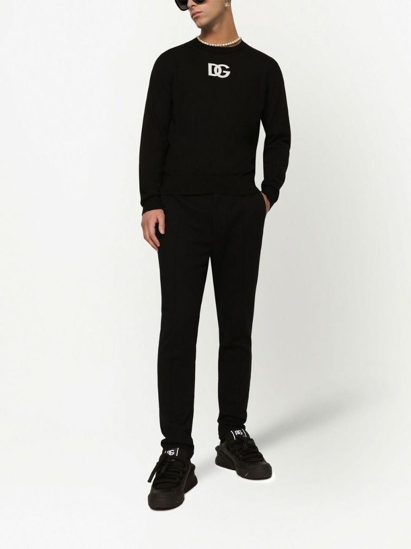 Black Logo Jacquard Sweater