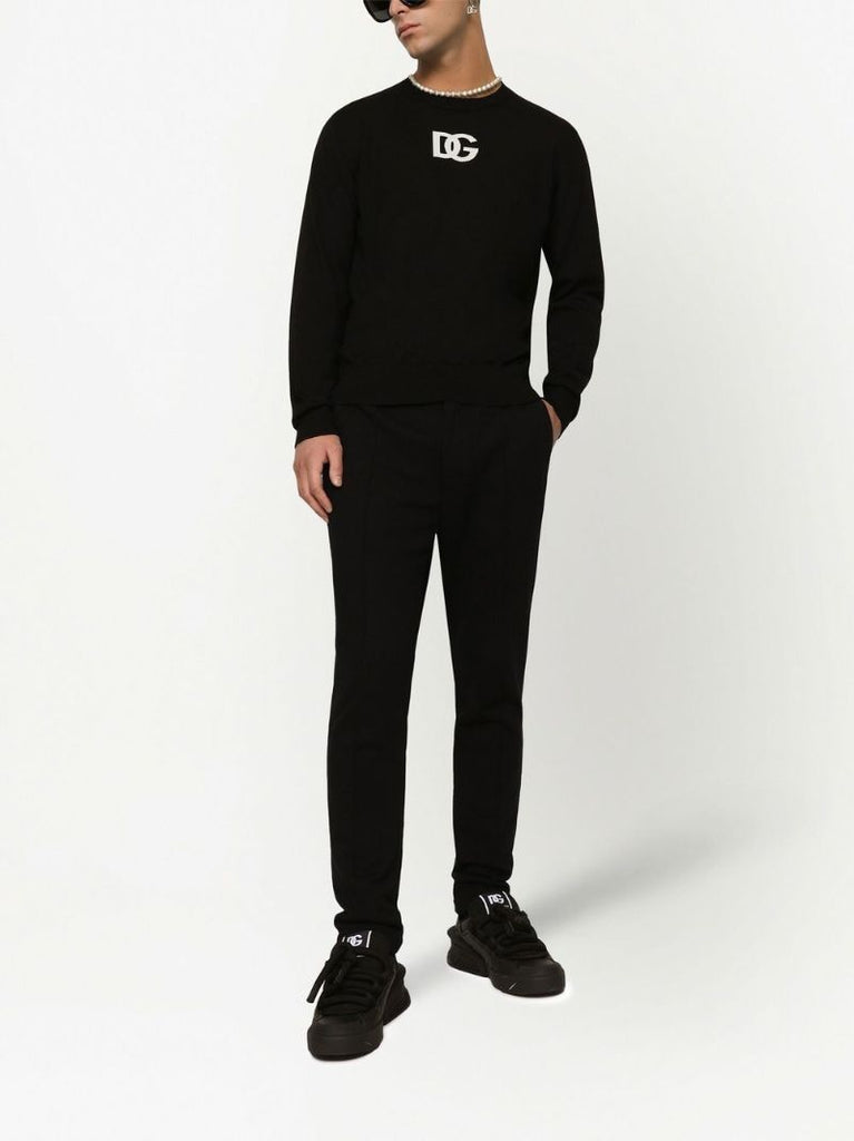 Black Logo Jacquard Sweater